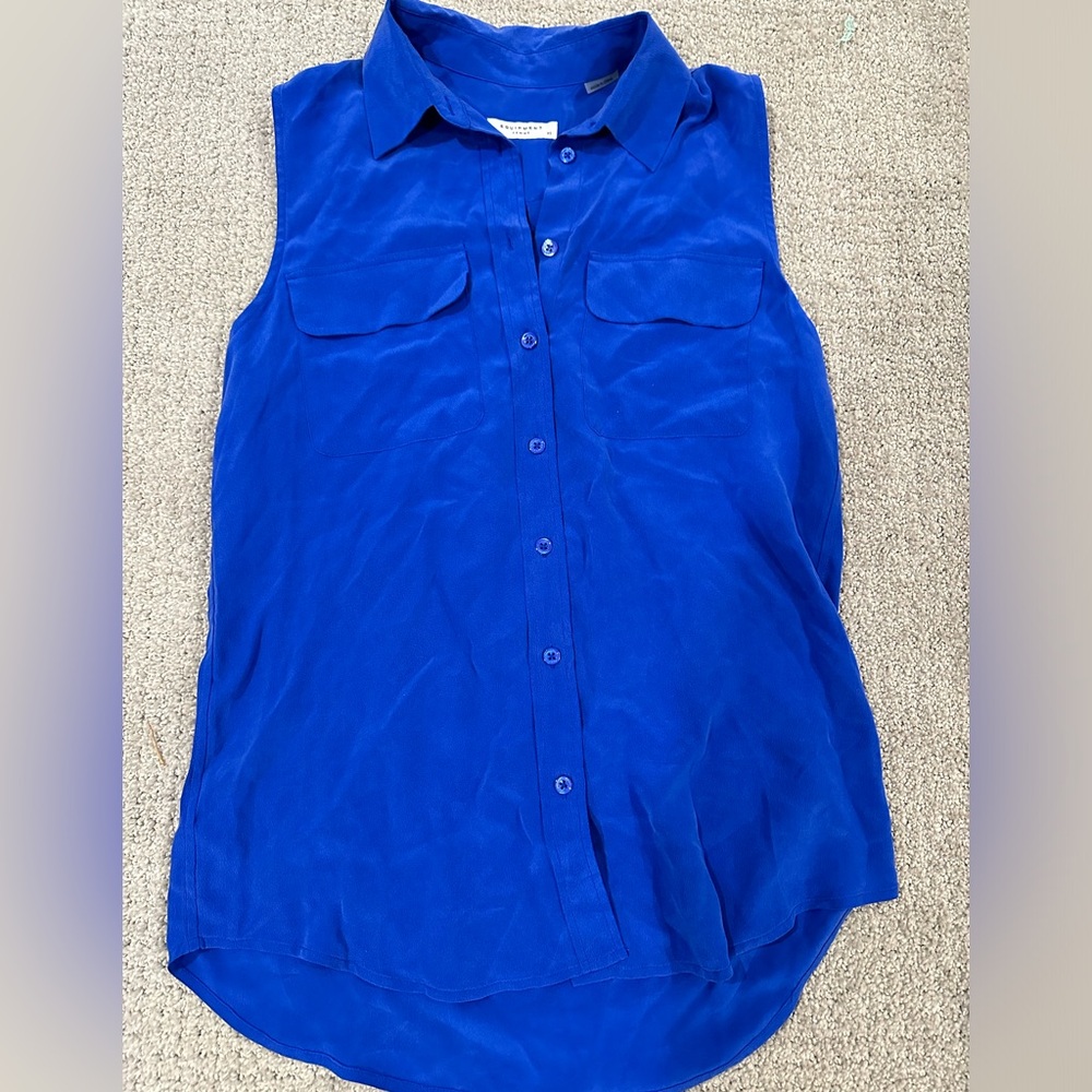 Equipment Cobalt Blue Sleeveless Top. Size XS NWT